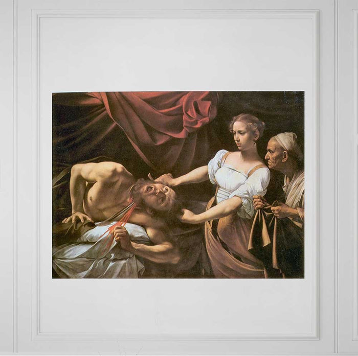 35.5x48 inch Judith and Holofernes Decal Installed on Wall