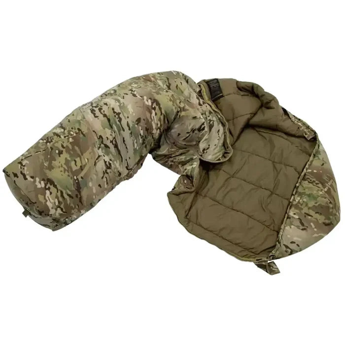 Camouflage sleeping bag with insulated interior for camping and hiking Multicam from  John Bull Clothing