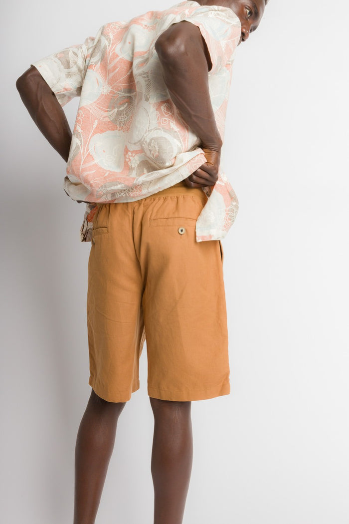 Carl | Men's Cotton Linen Blend Woven Shorts