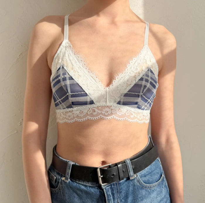 Caron Triangle Bralette | Blue