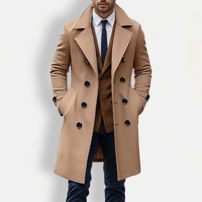 Casual british long coat - AntoniosClothing - Black