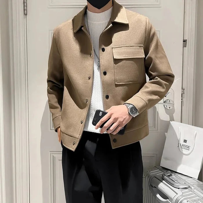 Casual fall jacket - AntoniosClothing - Apricot