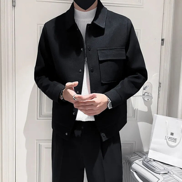 Casual fall jacket - AntoniosClothing - Black