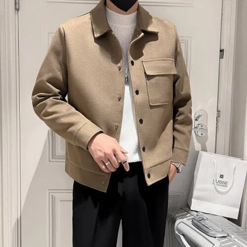 Casual fall jacket - AntoniosClothing - Khaki