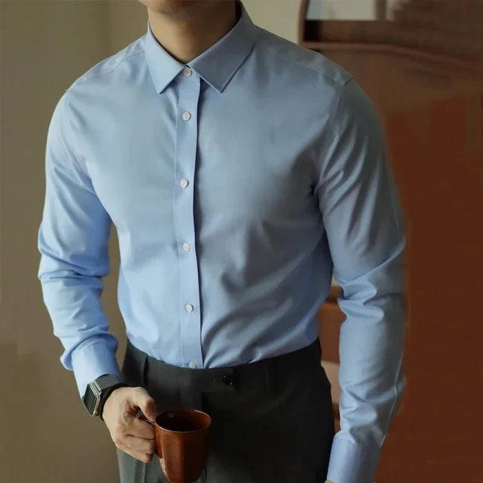 Casual office italian shirt - AntoniosClothing - Light blue
