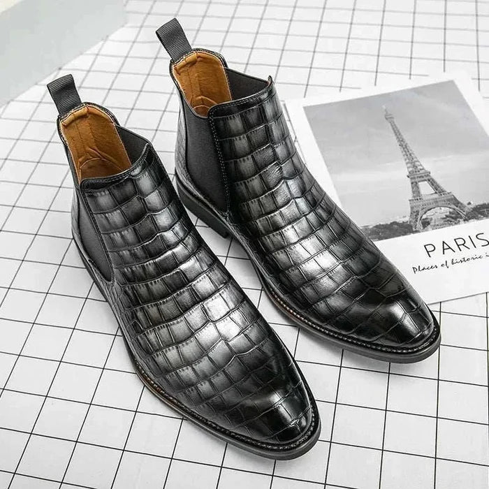 Casual snake pattern boots - AntoniosClothing - gray