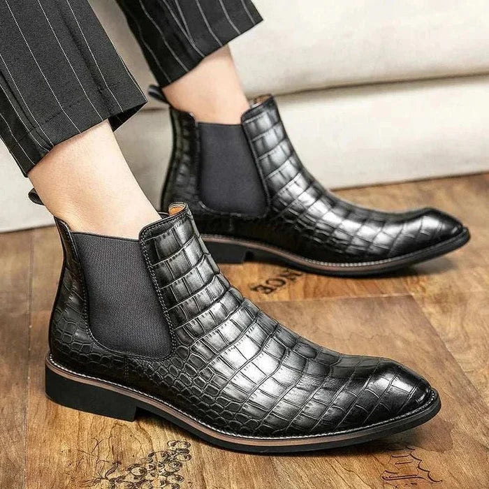 Casual snake pattern boots - AntoniosClothing - gray