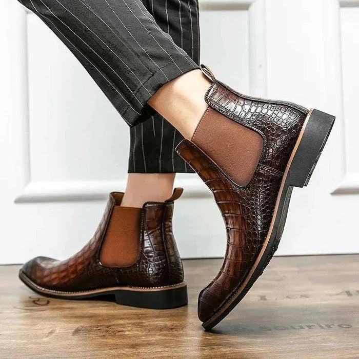 Casual snake pattern boots - AntoniosClothing - gray