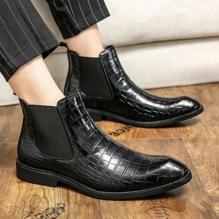 Casual snake pattern boots - AntoniosClothing - gray