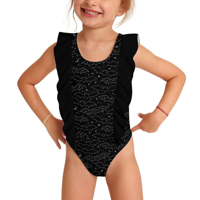 Celestial Bats Ruffle Swim Suit (Kids) - PRE ORDER