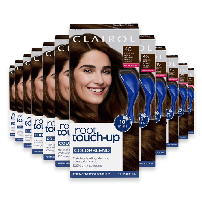 Clairol Root Touch-Up Permanent Hair Color Kit, 4G Dark Golden Brown - 12 Pack