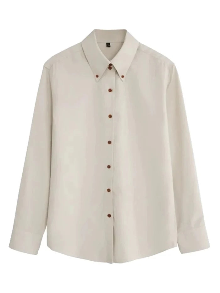 Classic single breasted shirt versatile comfort - AntoniosClothing - Apricot