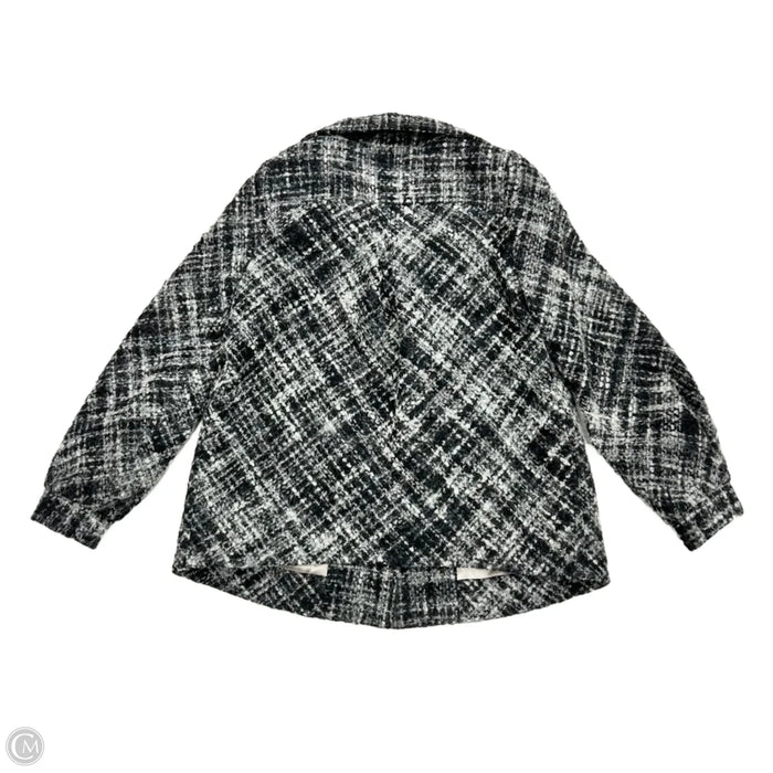 Coat Peacoat By Rebecca Taylor In Black & Grey, Size: S