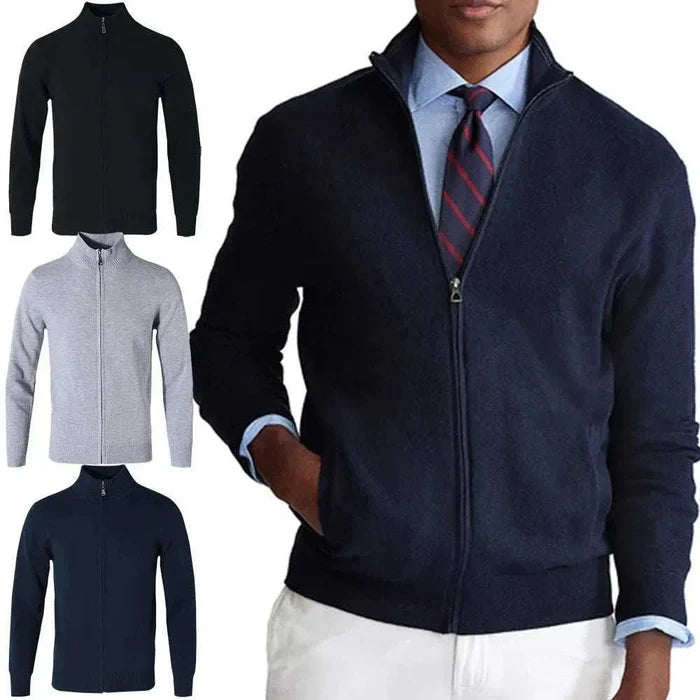 Cold season casual cardigan - AntoniosClothing - Navy blue