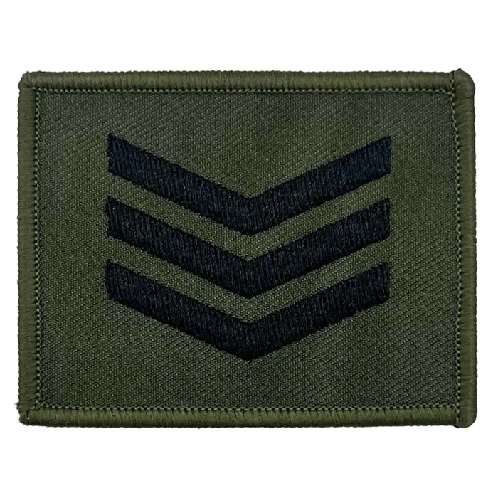 Commando Rank Square Subdued Patch - John Bull Clothing Sergeant from  John Bull Clothing