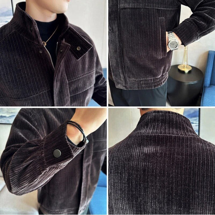 Corduroy winter jacket - AntoniosClothing - Blue