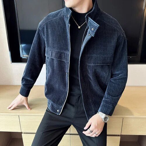 Corduroy winter jacket - AntoniosClothing - Blue
