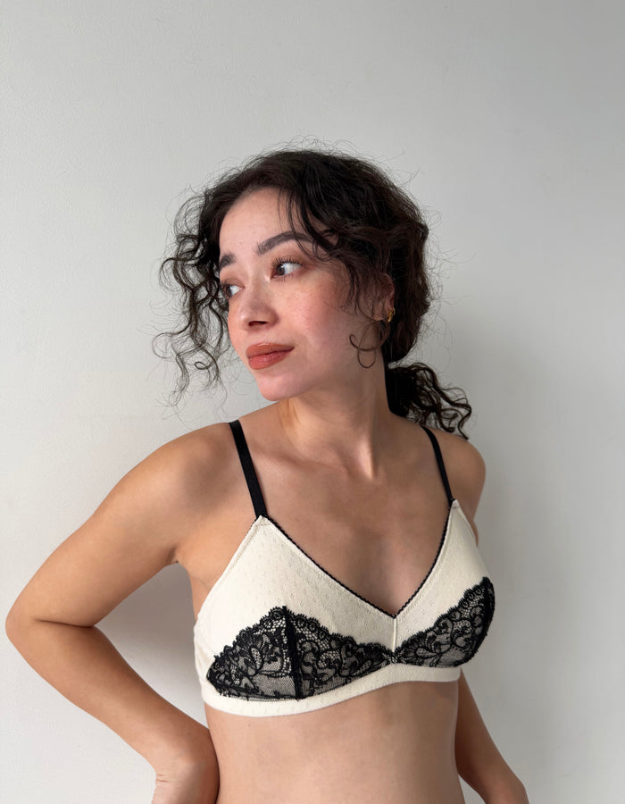 Cotelia Triangle Bralette | Ivory