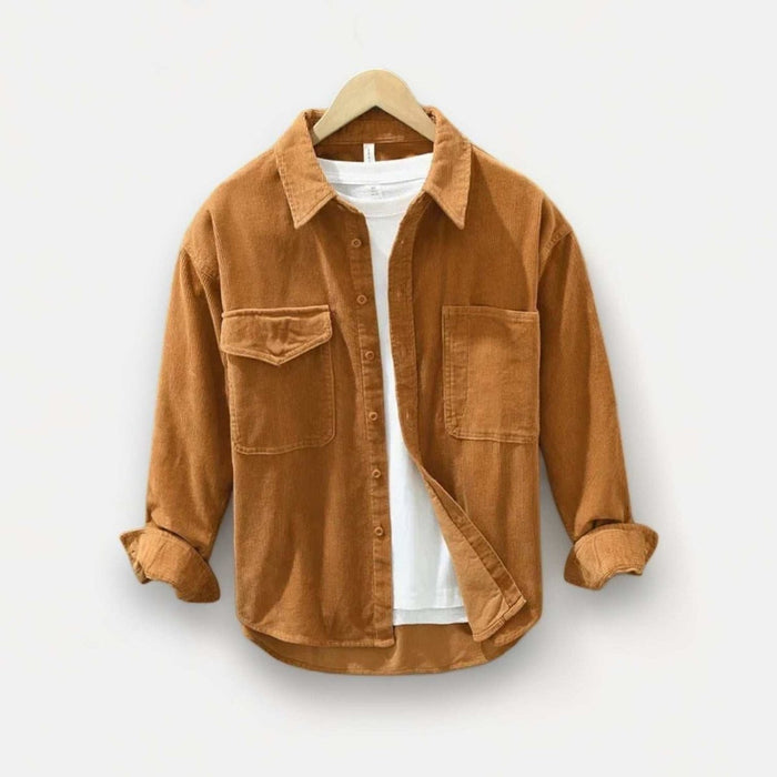 Cotton corduroy spring shirt - AntoniosClothing - Apricot