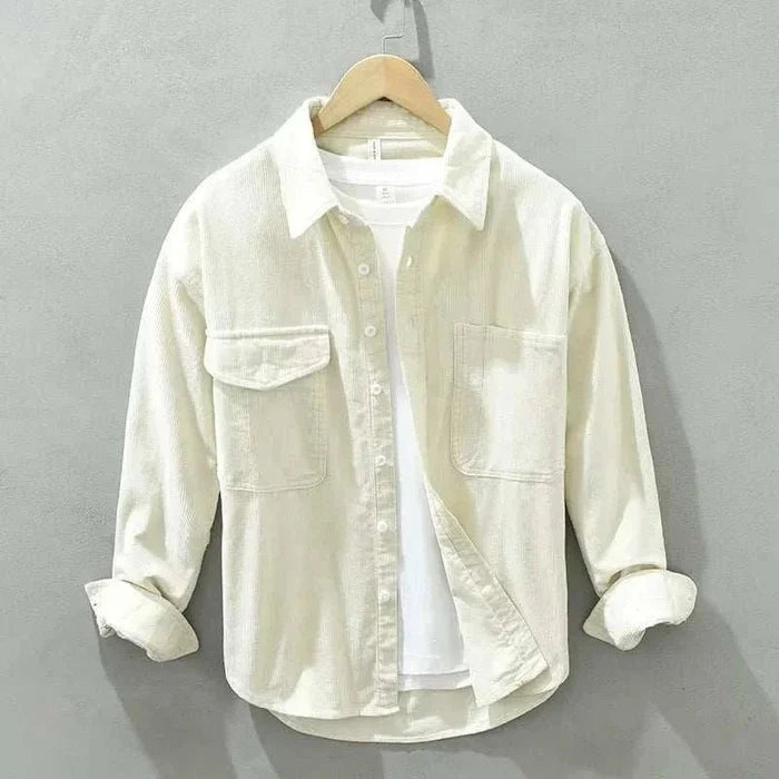 Cotton corduroy spring shirt - AntoniosClothing - Apricot