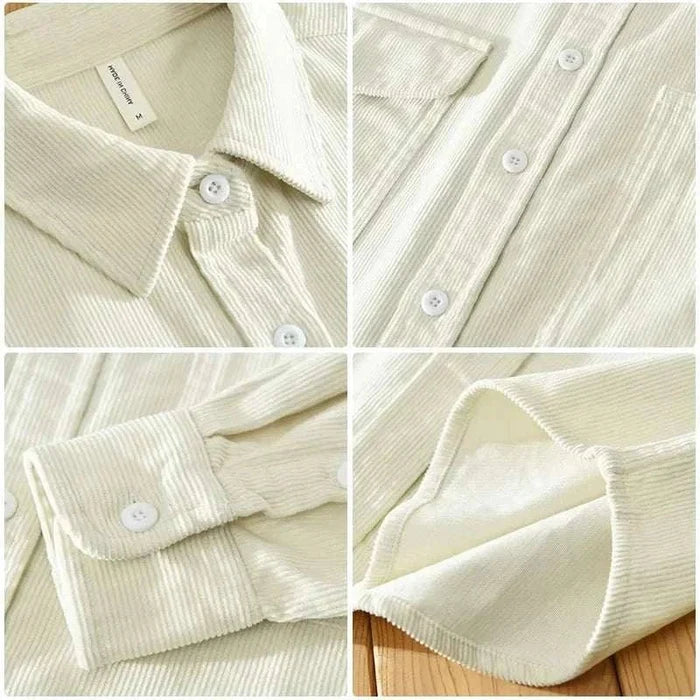 Cotton corduroy spring shirt - AntoniosClothing - Apricot