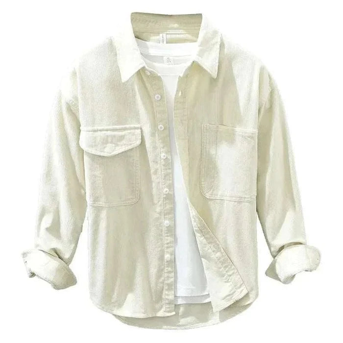 Cotton corduroy spring shirt - AntoniosClothing - Apricot