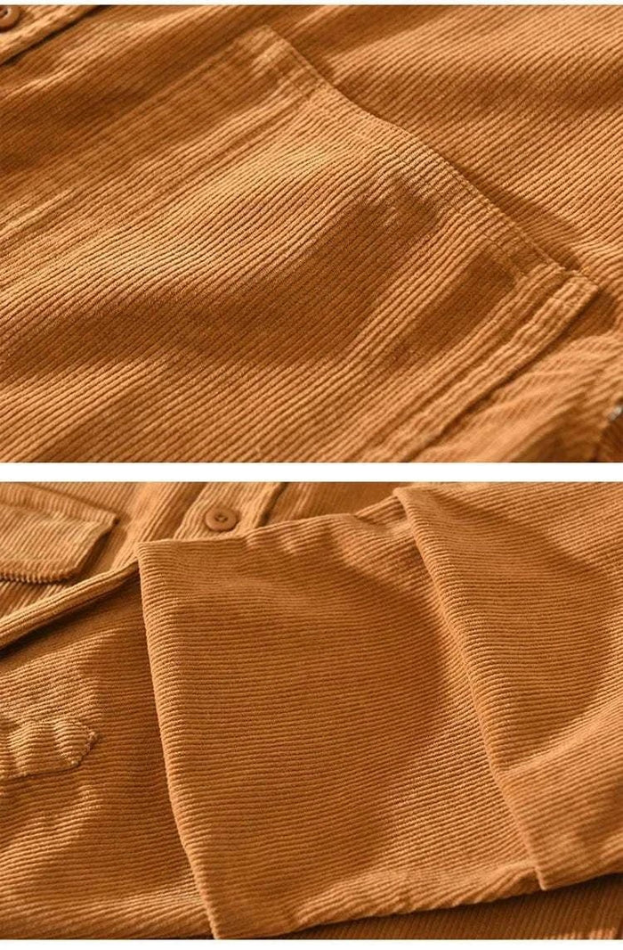 Cotton corduroy spring shirt - AntoniosClothing - Apricot