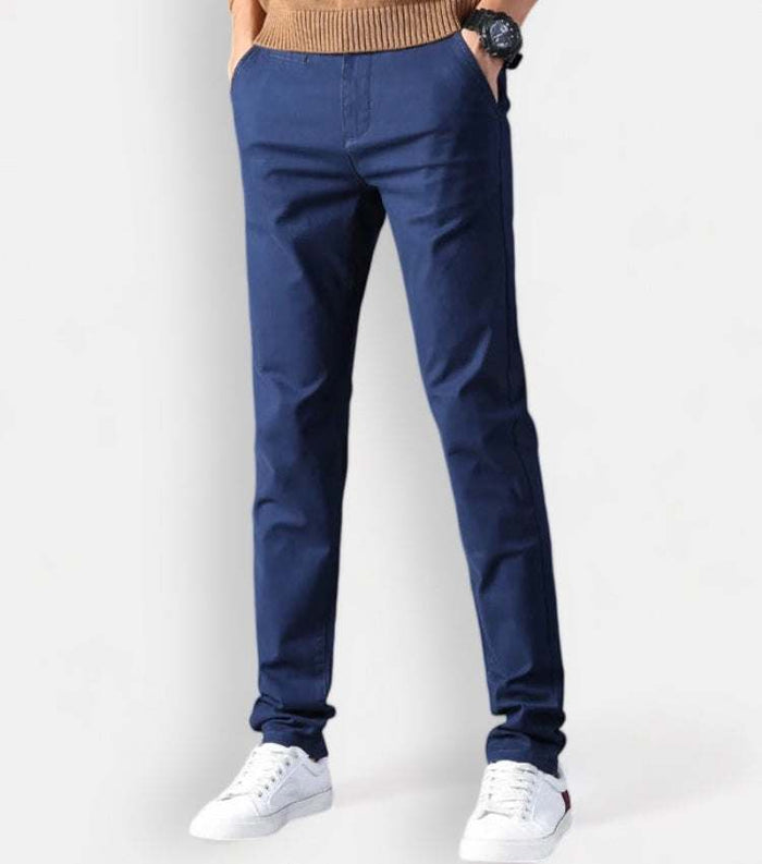 Cotton straight chino pants - AntoniosClothing - Khaki