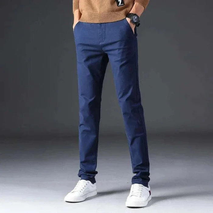 Cotton straight chino pants - AntoniosClothing - Khaki