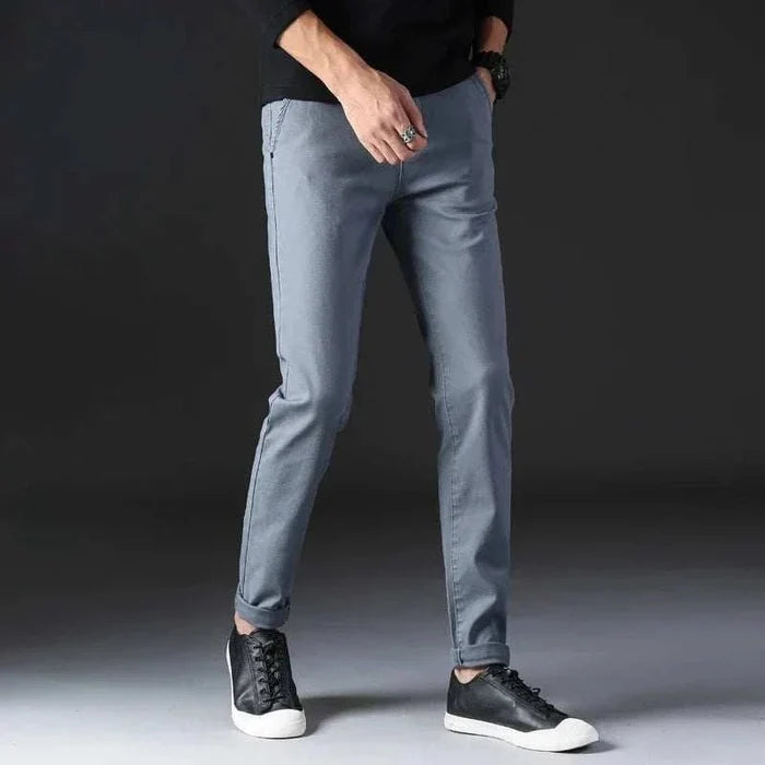 Cotton straight chino pants - AntoniosClothing - Khaki