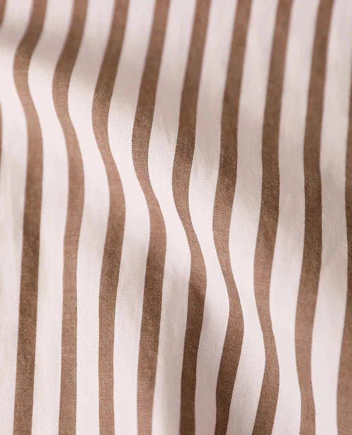 Cotton striped italian office shirt - AntoniosClothing - Blue striped