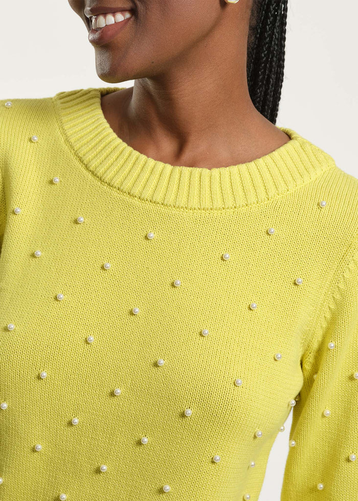 Cowl Neck Beaded Sweater