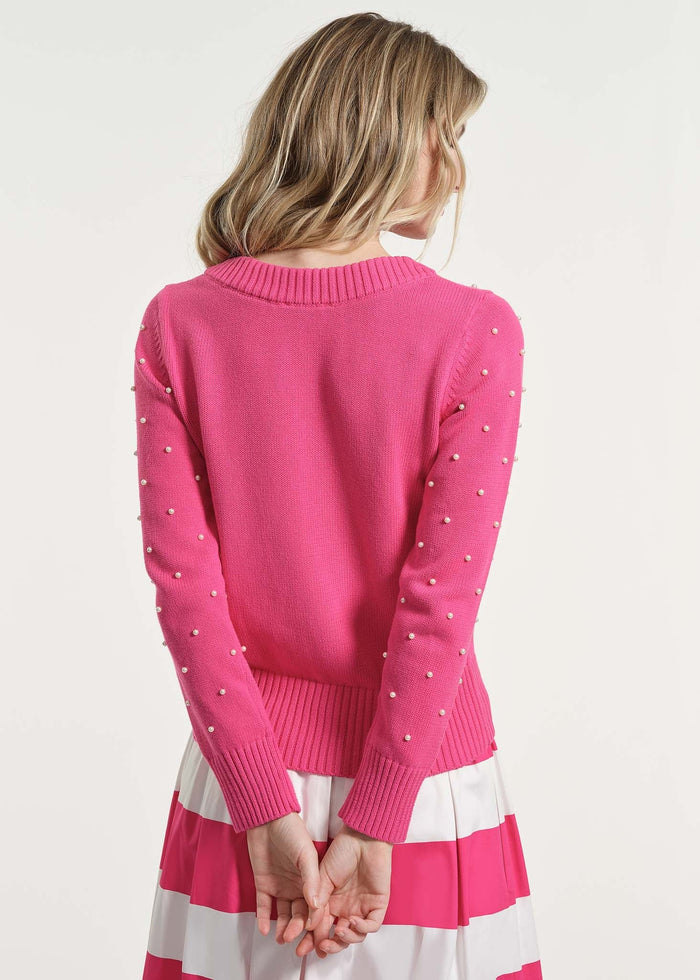Cowl Neck Beaded Sweater