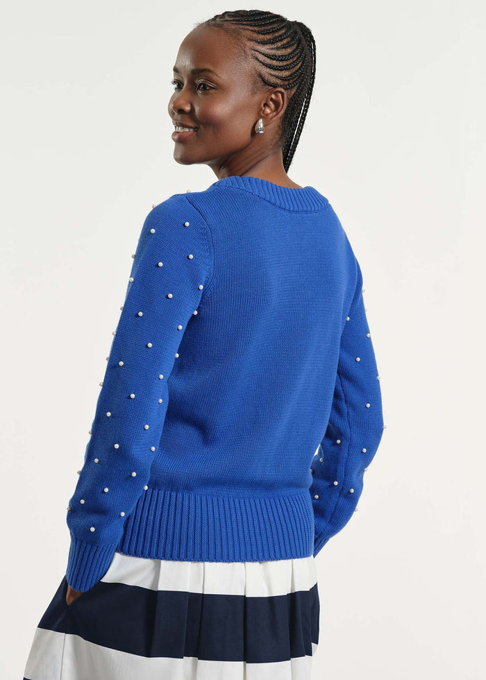 Cowl Neck Beaded Sweater