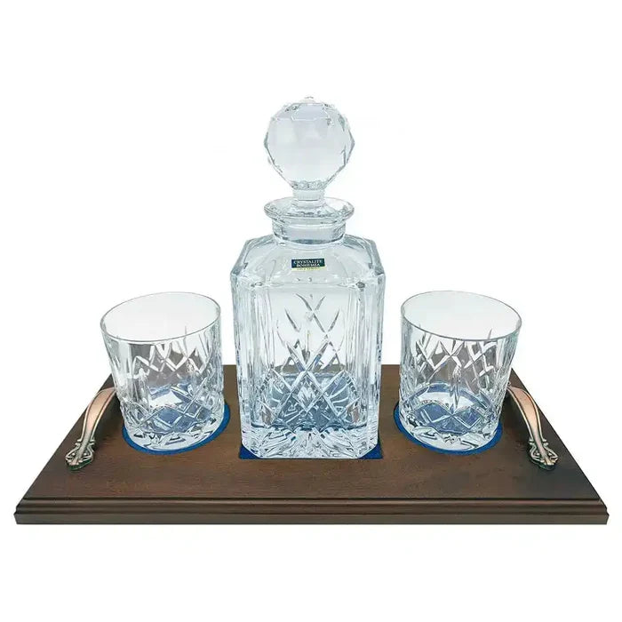 Crystal Whisky Decanter Set with 2 Glasses - John Bull Clothing  from  John Bull Clothing
