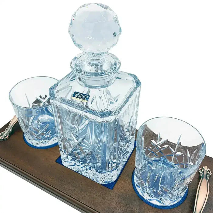 Crystal Whisky Decanter Set with 2 Glasses - John Bull Clothing  from  John Bull Clothing