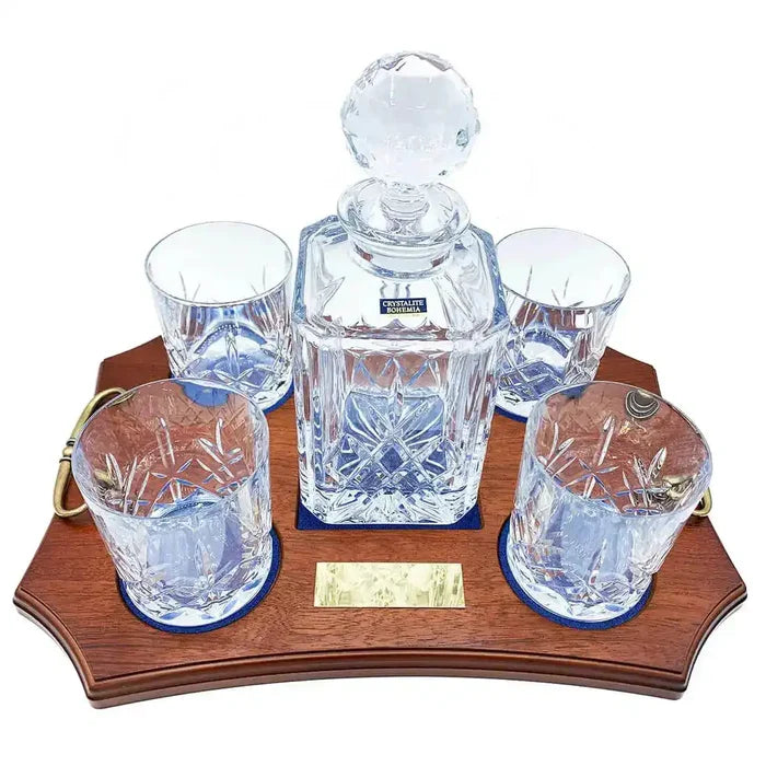 Crystal Whisky Decanter Set with 4 Glasses - John Bull Clothing  from  John Bull Clothing