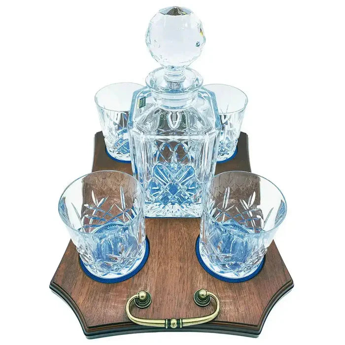 Crystal Whisky Decanter Set with 4 Glasses - John Bull Clothing  from  John Bull Clothing