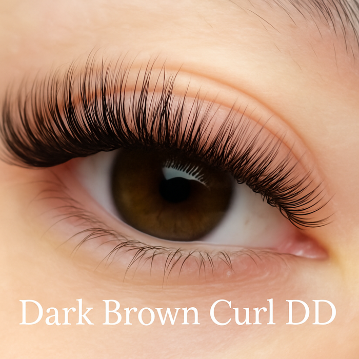 Dark Brown DD Curl Cashmere Lash Extensions – Large Tray 8–18mm by MinuLashes