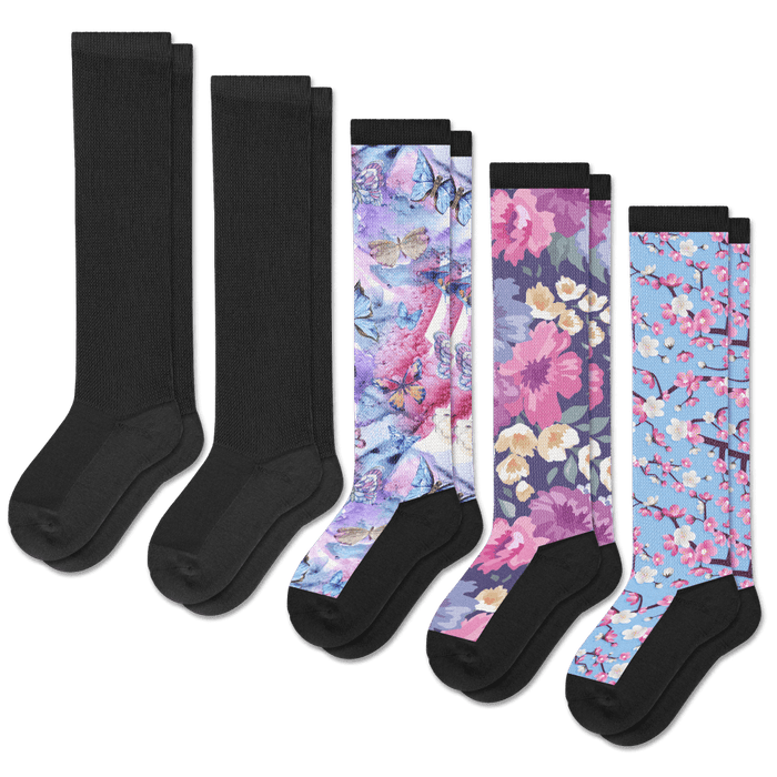 Viasox Dark & Delicate EasyStretch™ Socks Bundle 5-Pack front view