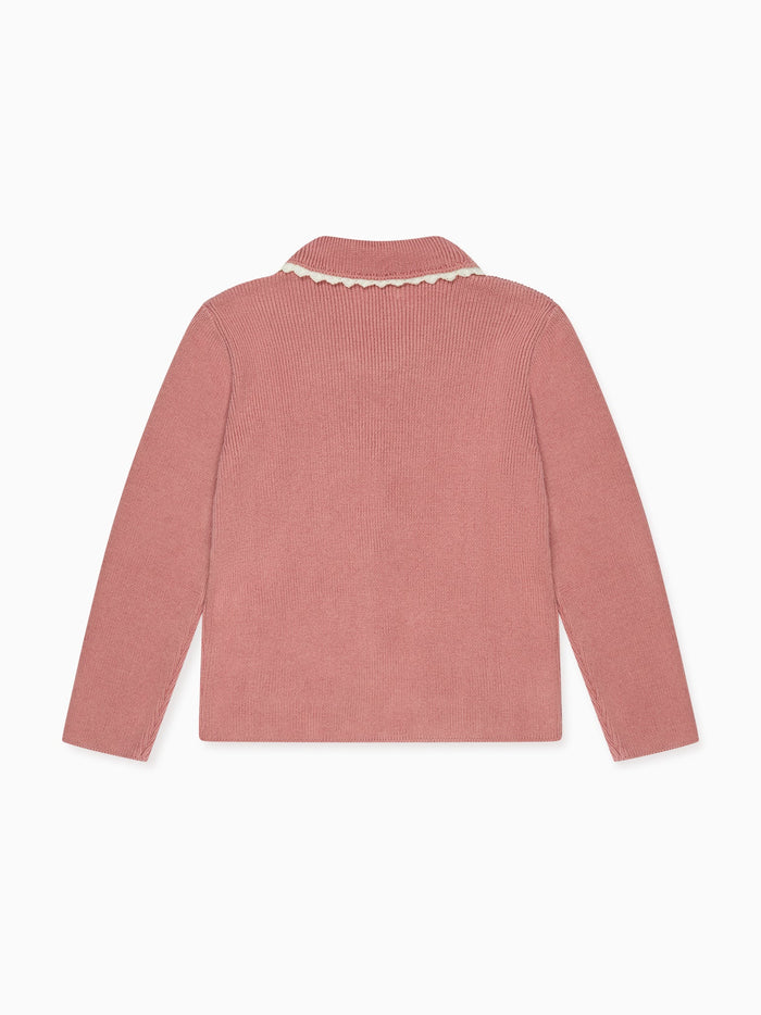 Dark Rose Eldora Merino Girl Cardigan