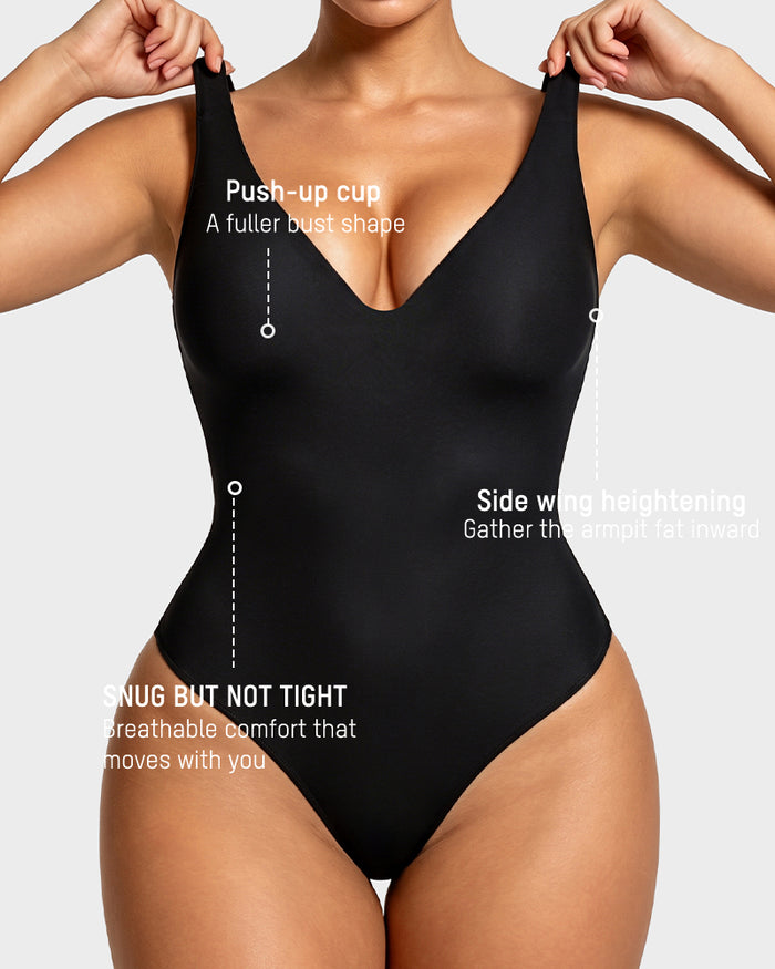 Deep V Shaping Thong Bodysuit