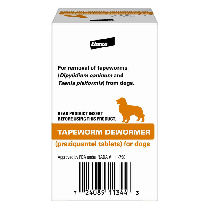 Dewormer for Dog 5 Tablets back of box