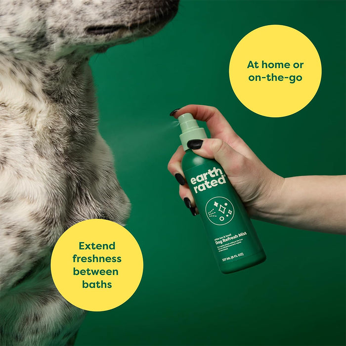 Dog Refresh Mist White Tea & Basil Being sprayed on a dog.