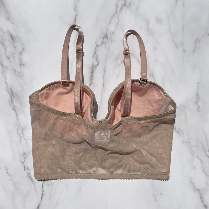 Dot Strapless Bra | Beige