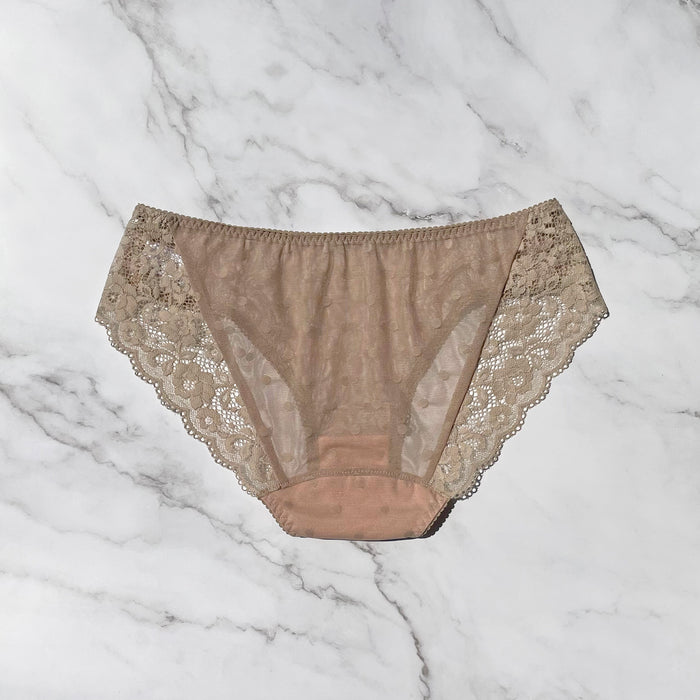 Dot Strapless Set Bikini | Beige