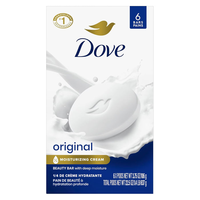 Dove - Beauty Bar Soap Original - 6 ct - 3.75 Oz - OPEN BOX