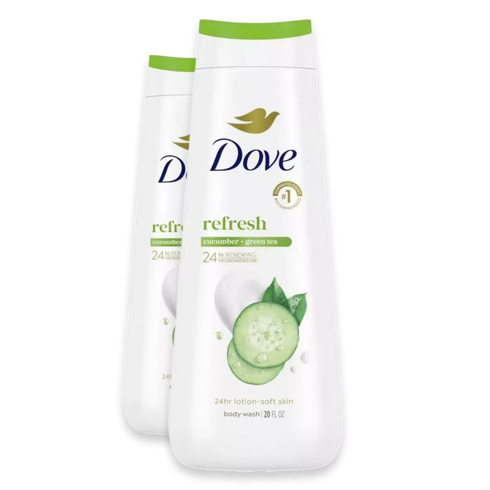 Dove - Body Wash Cucumber and Green Tea - 20 Oz - 2 Pack - OPEN BOX