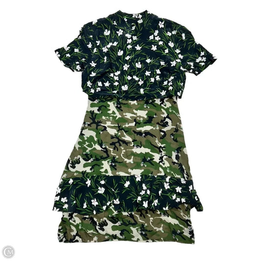Dress Casual Short By Nicole Miller In Blue & Green, Size: Xs
