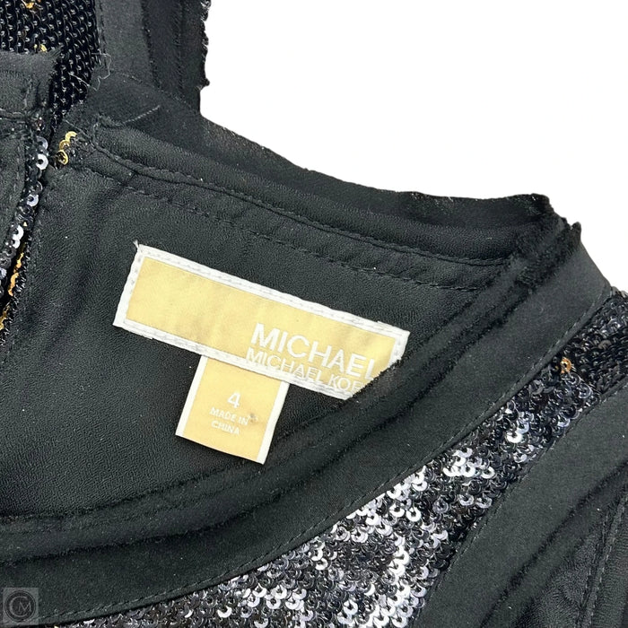 Dress Party Midi By Michael By Michael Kors In Black & Gold, Size: S